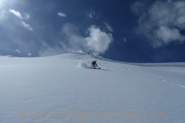 Dropping onto the East face of ALpay Tur.